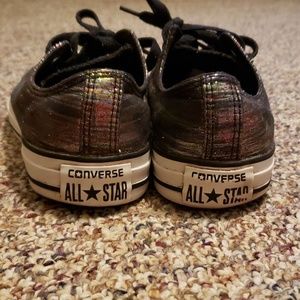 Multi colored low cut converse shoes